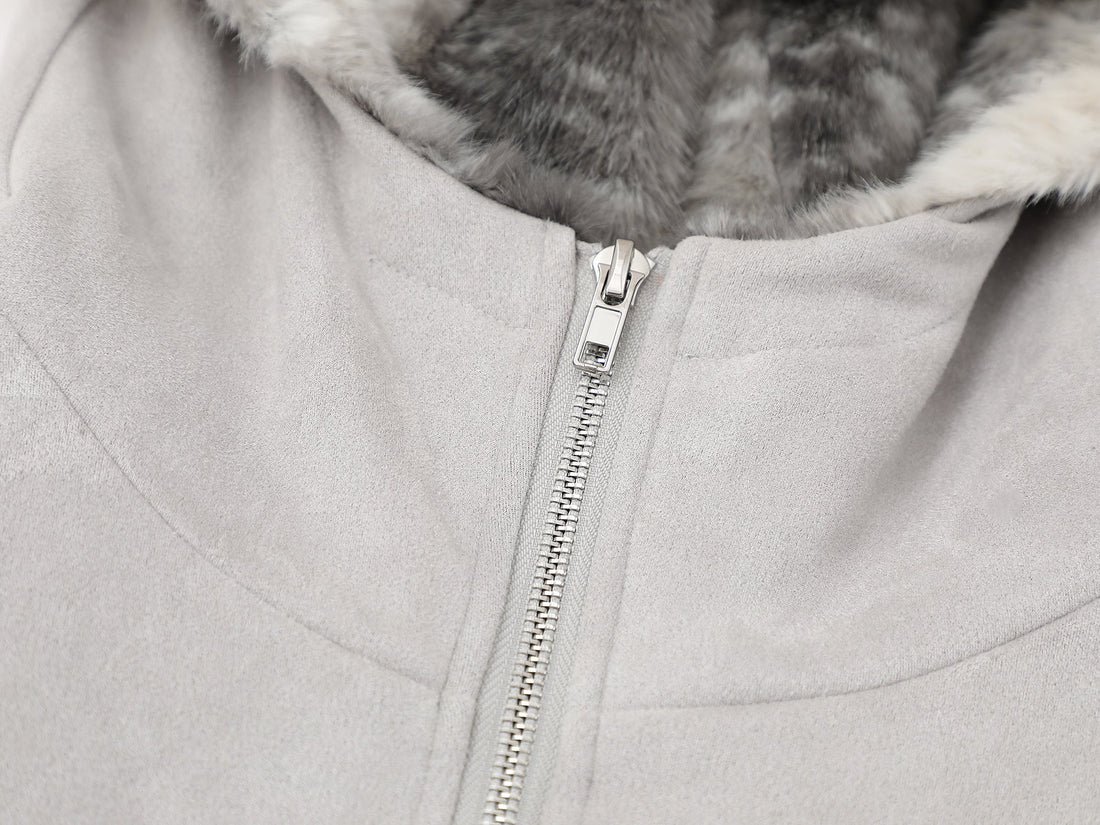 3-6-5.shop Furry-Ear Stretch Hoodie Jacket