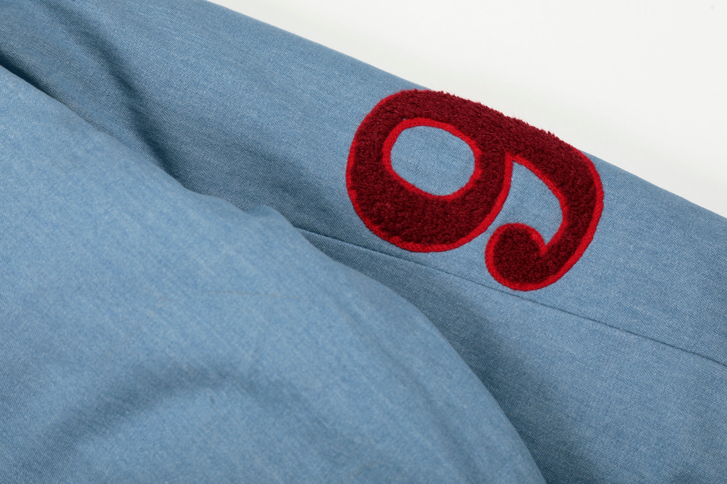3-6-5.shop “97 Denim Varsity Hooded Jacket”