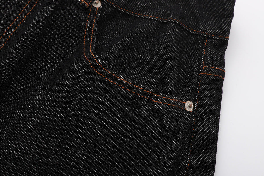 3-6-5.shop Curved Rivet Denim Pants