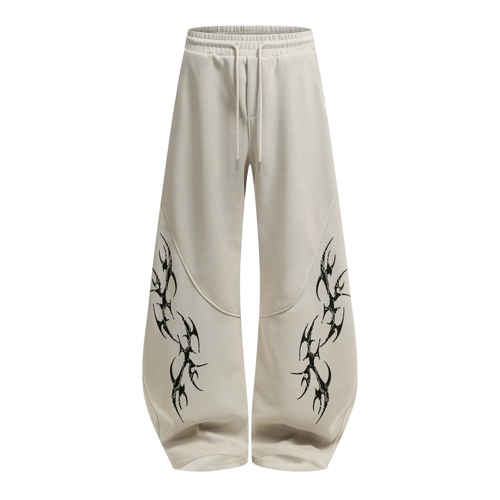3-6-5.shop Tribal Flame Wide-Leg Sweatpants