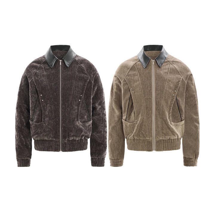 3-6-5.shop Chenille Panel Bomber Jacket