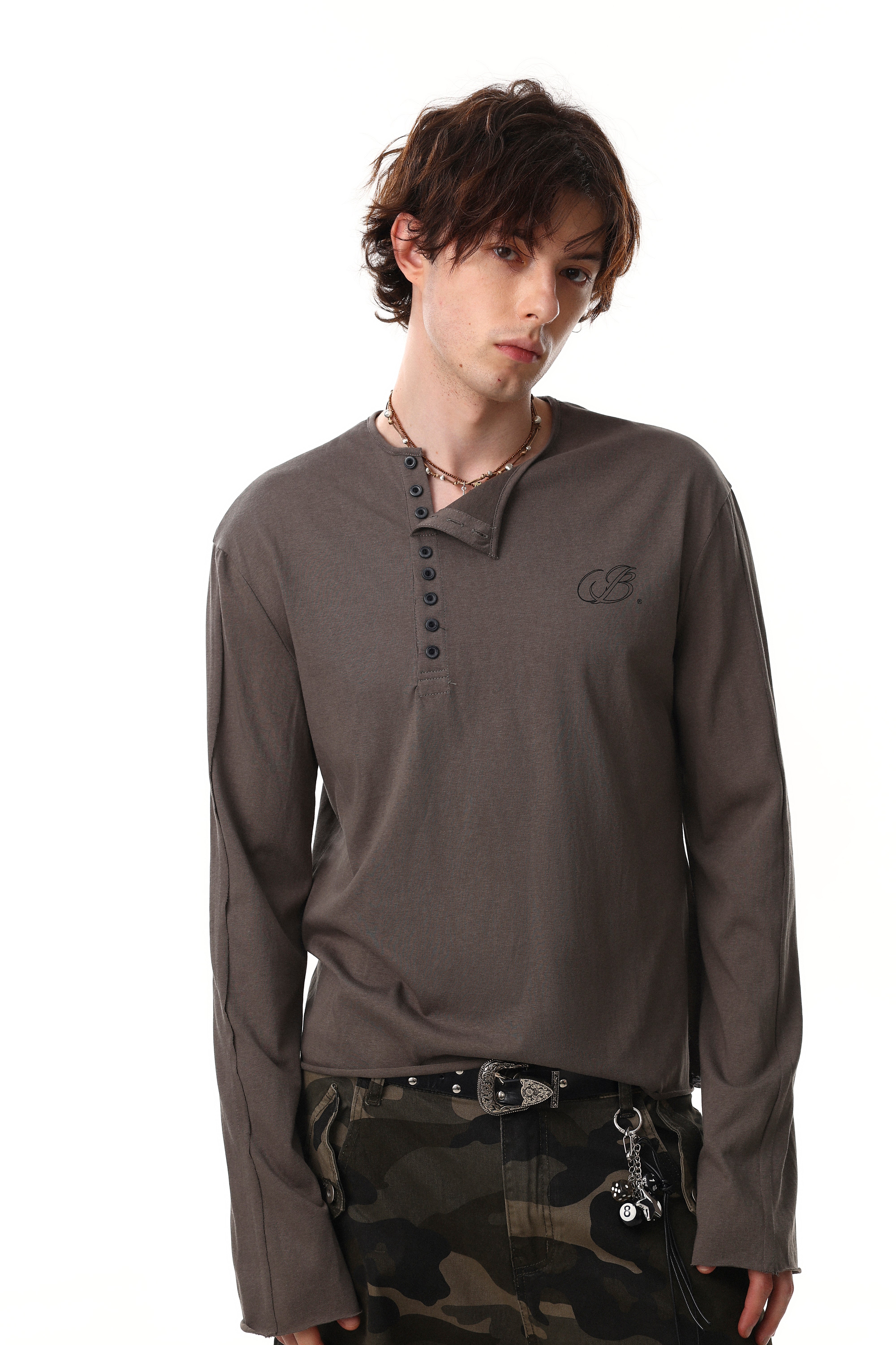 3-6-5.shop Classic Henley Long Sleeve Tee