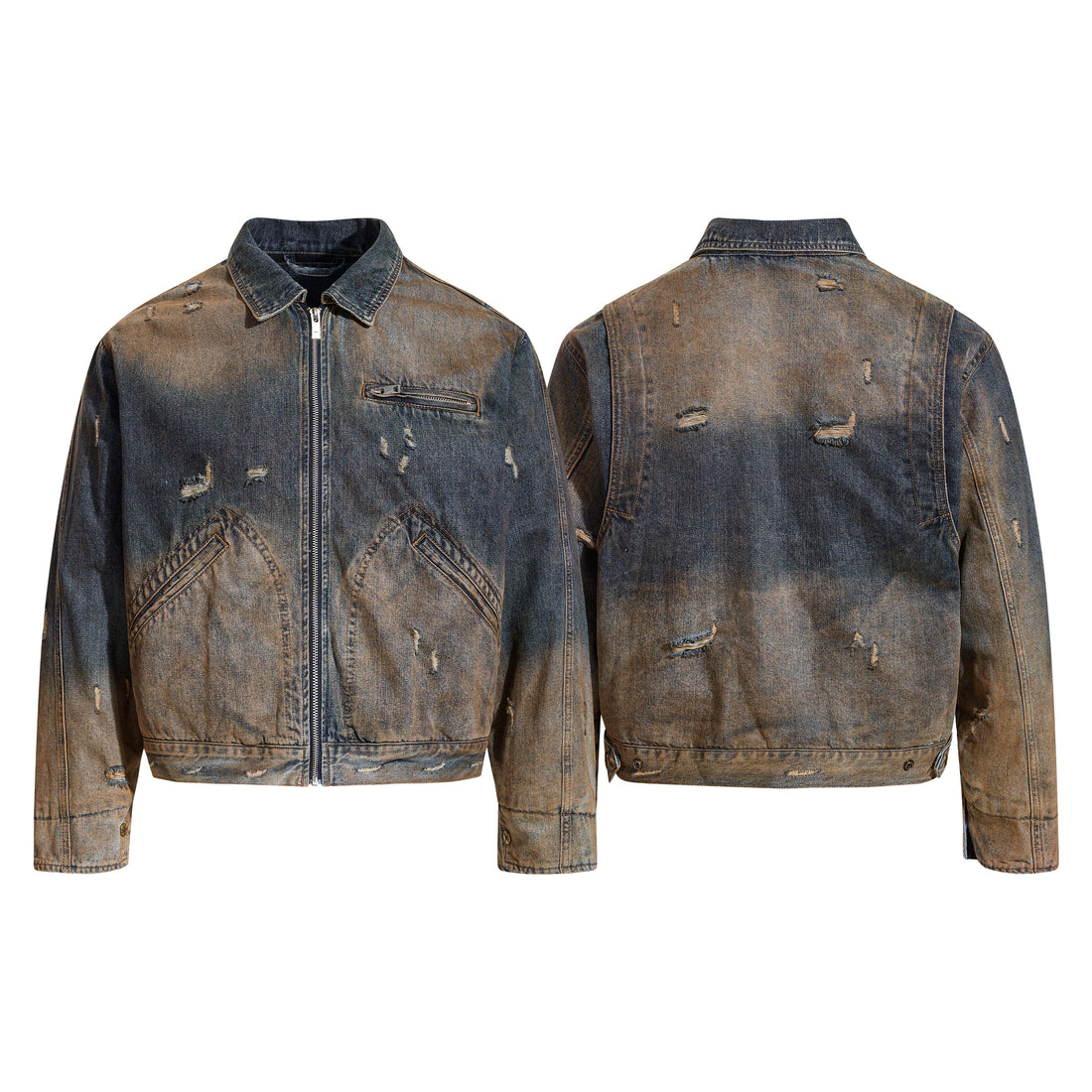 3-6-5.shop Vintage Distressed Denim Jacket