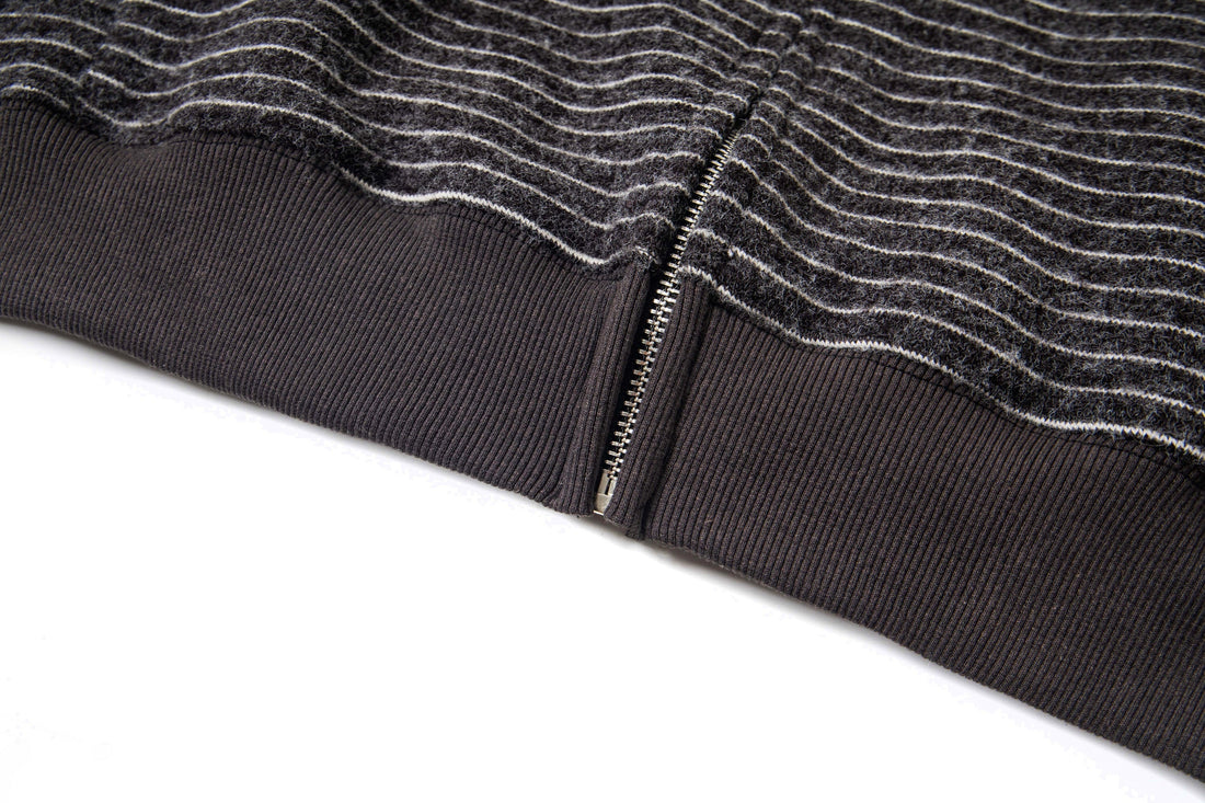 3-6-5.shop Striped Knit Zip Hoodie