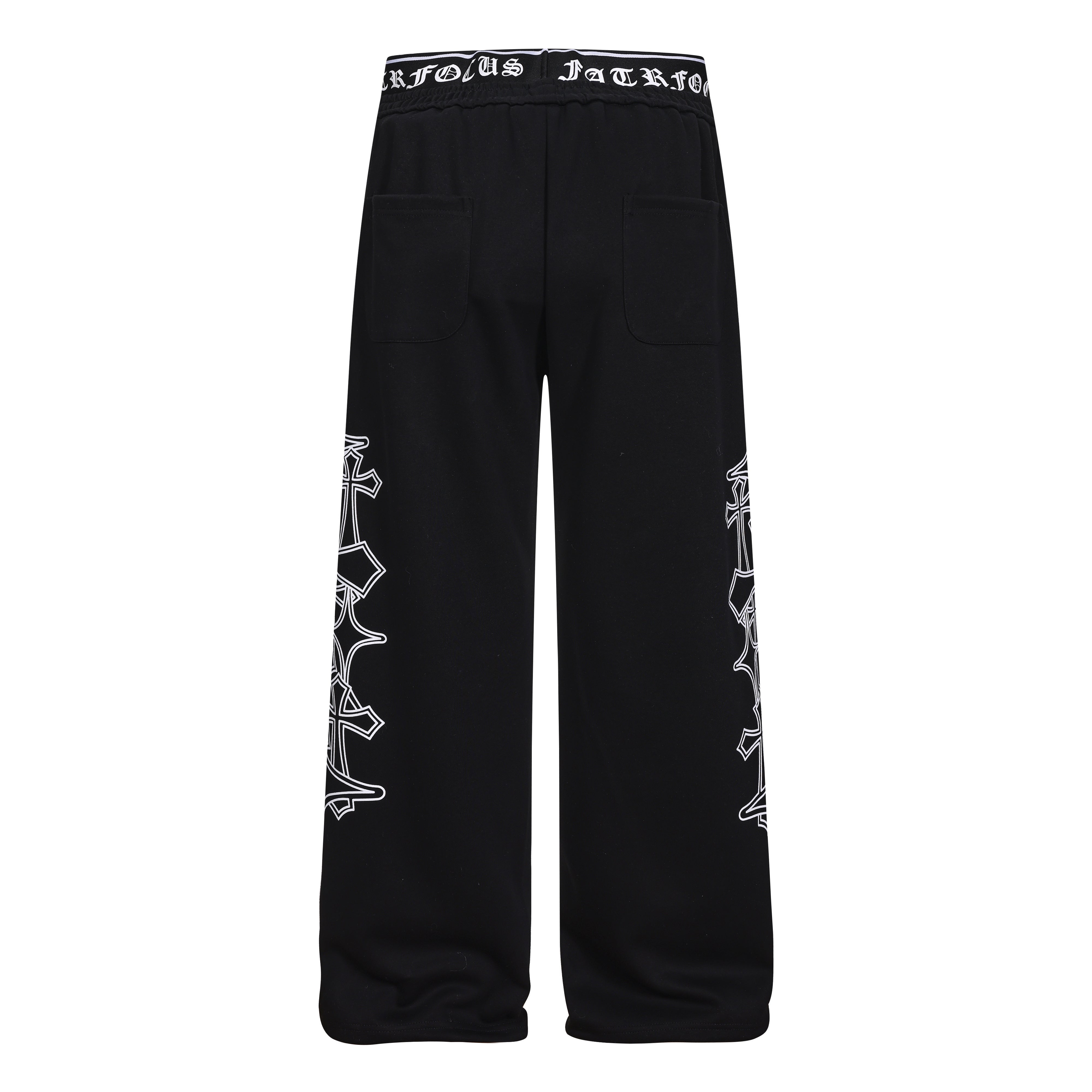3-6-5.shop Gothic Outline Wide-Leg Sweatpants