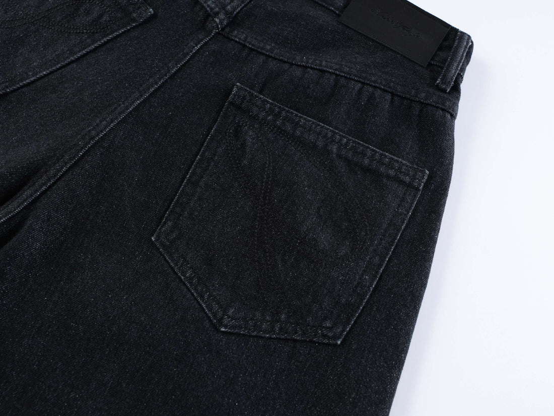 3-6-5.shop “Arc Button Wide Denim Shorts”