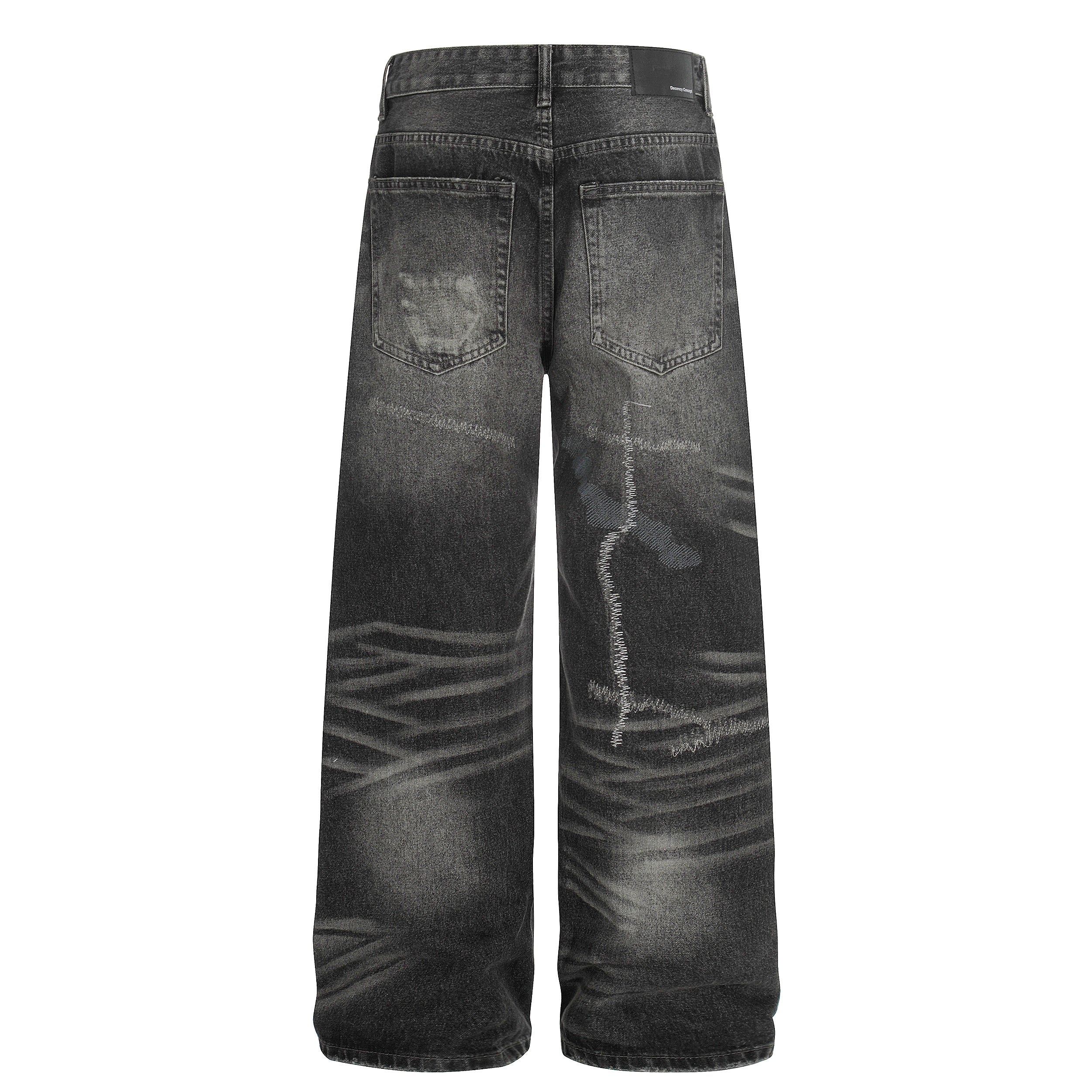 3-6-5.shop Washed Distressed Denim Pants