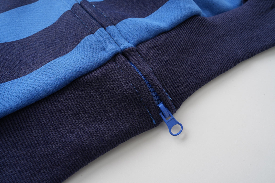 3-6-5.shop Striped Zip Hoodie