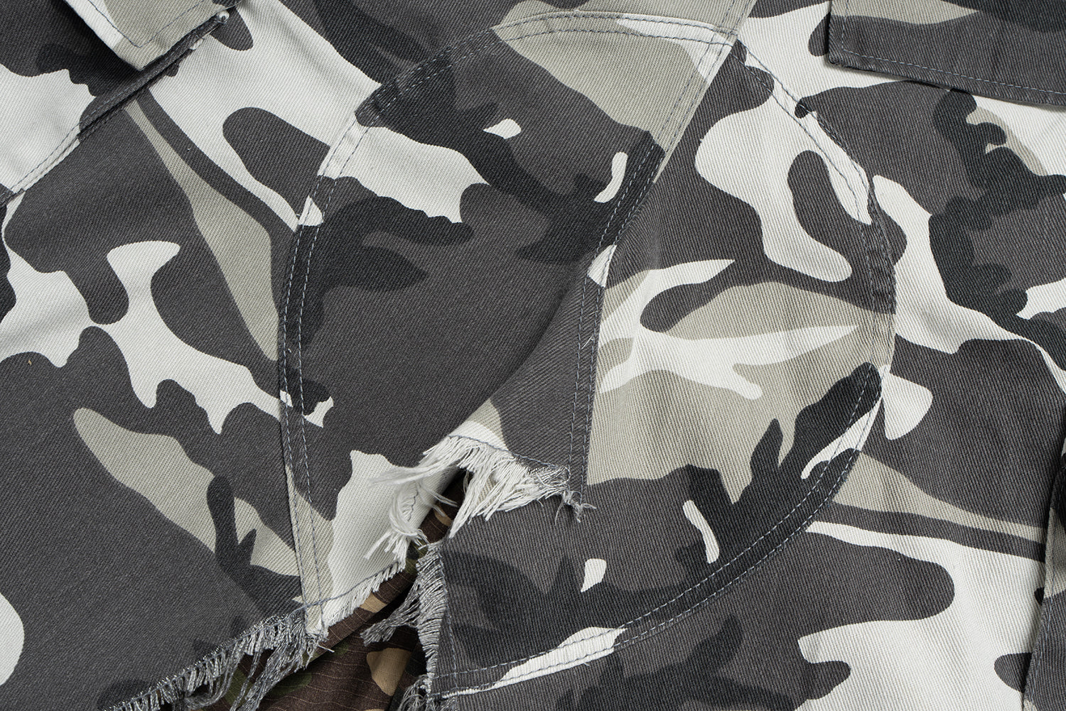 3-6-5.shop Layered Camo Cargo Shorts