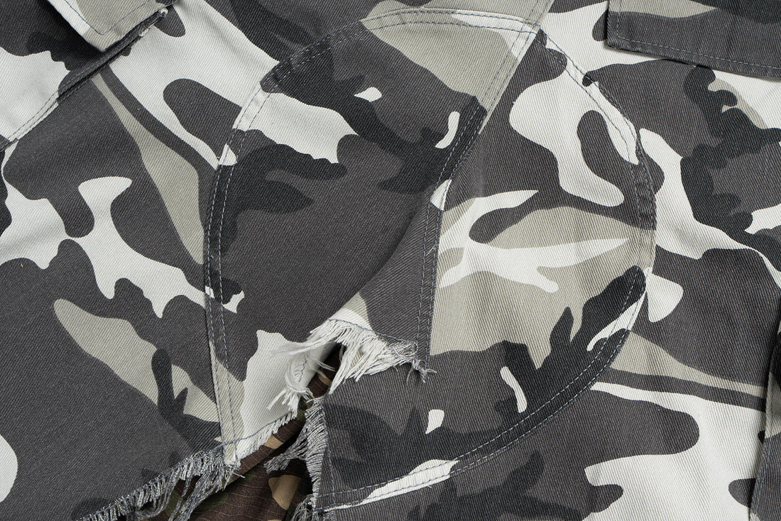 3-6-5.shop Layered Camo Cargo Shorts