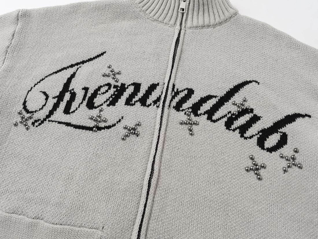 3-6-5.shop Eye Vision Knit Zip Cardigan