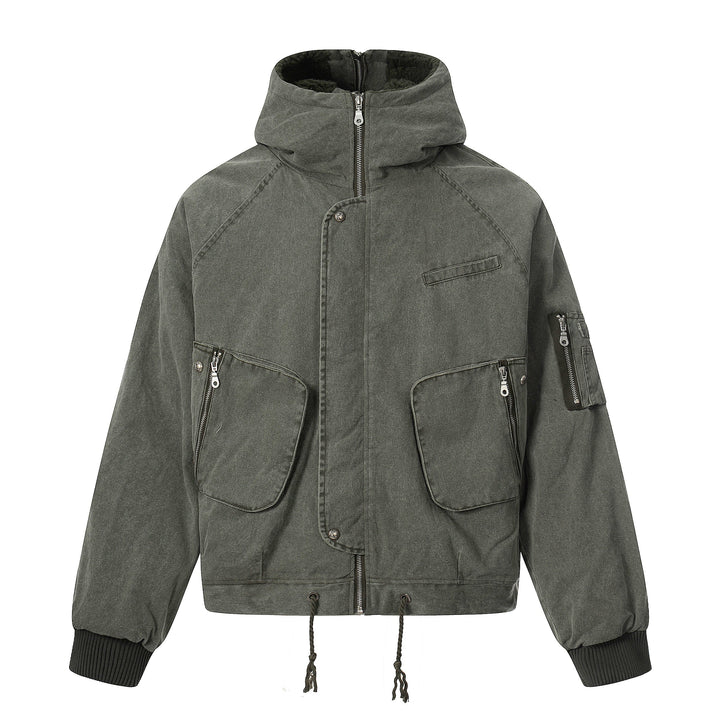 3-6-5.shop Washed Utility Hooded Jacket