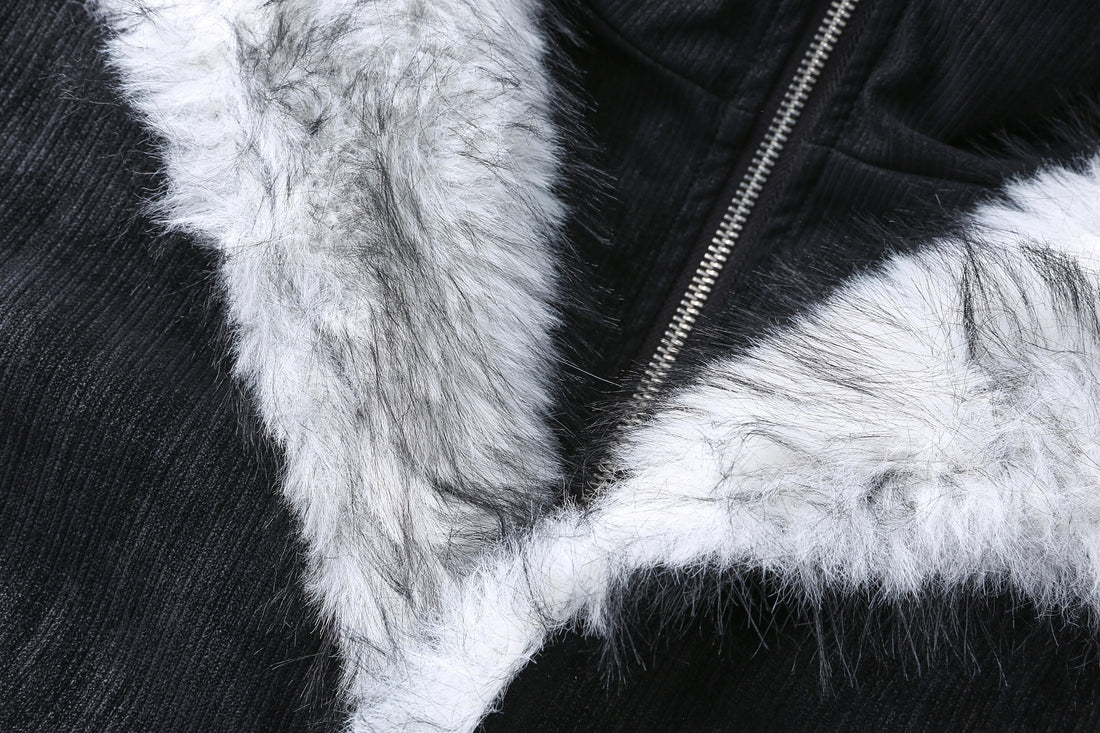 3-6-5.shop Fur-Lined Corduroy Jacket