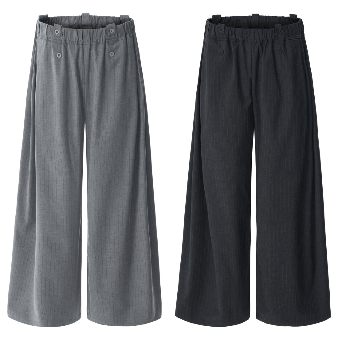 3-6-5.shop Dual-Button Pinstripe Wide-Leg Trousers