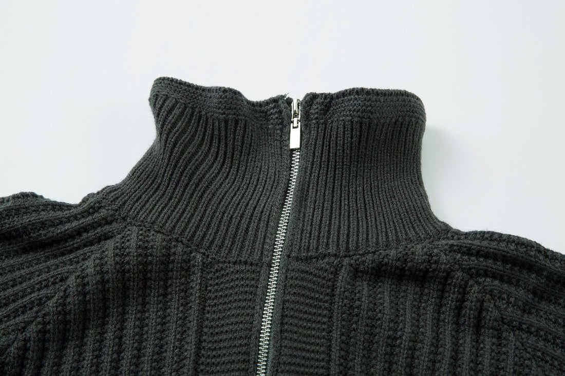 3-6-5.shop Minimalist Half-Zip Knit Sweater
