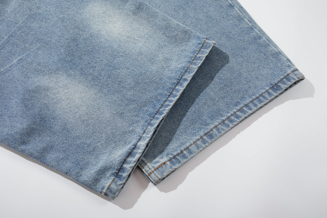 3-6-5.shop Washed Wide-Leg Denim Pants