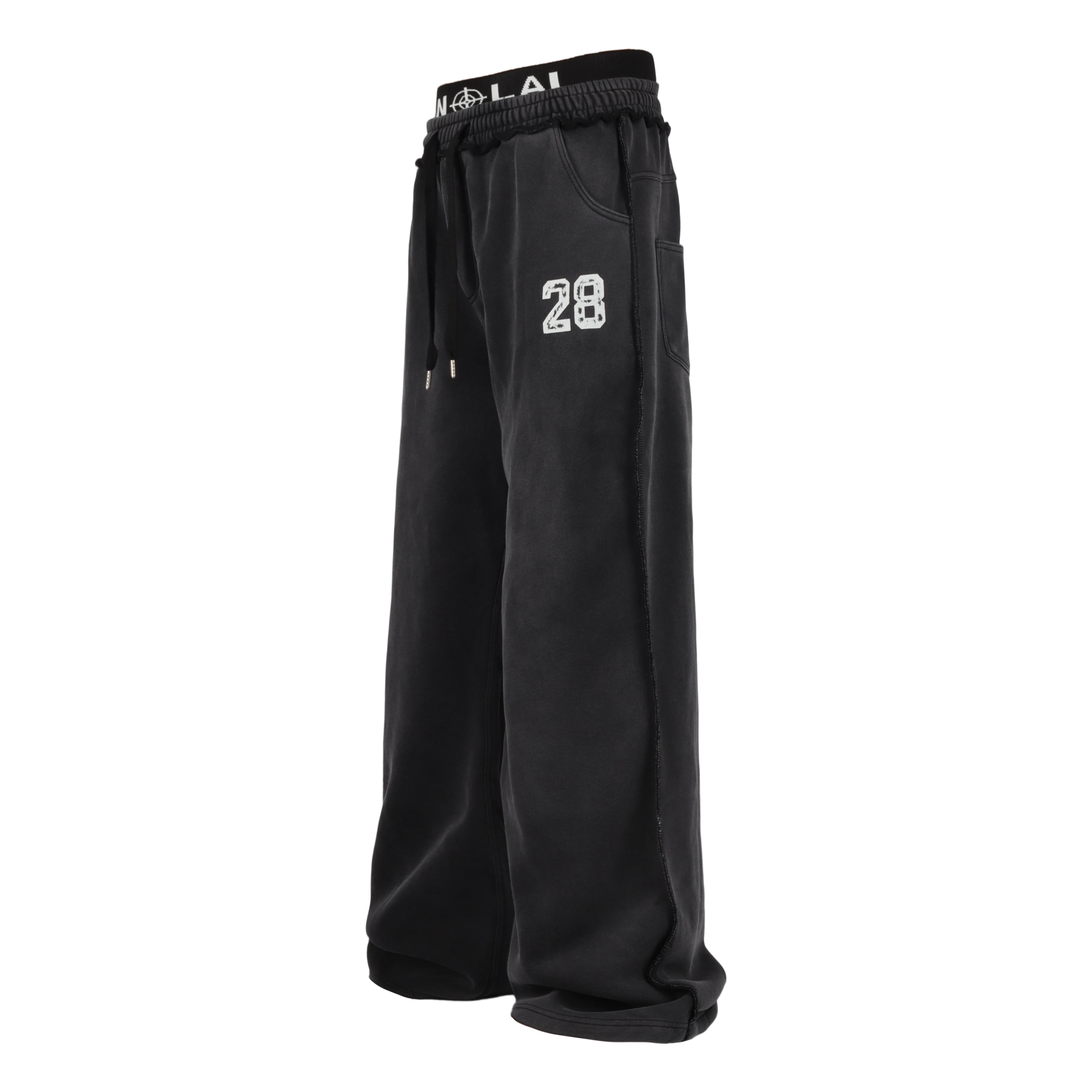 3-6-5.shop Graffiti Washed Wide-Leg Sweatpants