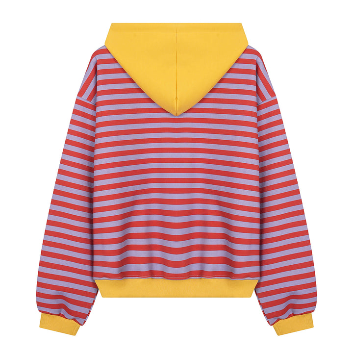 3-6-5.shop Striped Zip-Up Hoodie