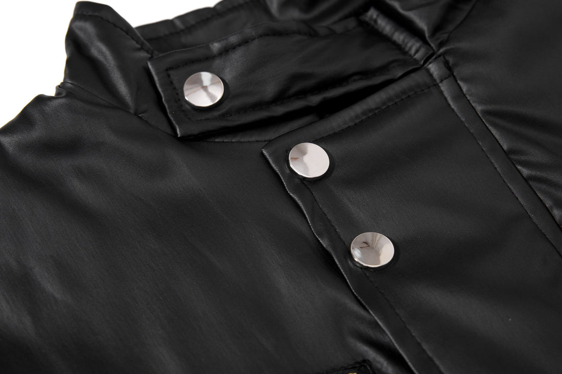 3-6-5.shop Dual-Zip PU Bomber Jacket