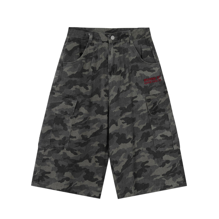 3-6-5.shop Camo Wide-Leg Cargo Shorts
