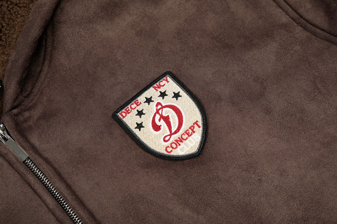 3-6-5.shop Fleece-Lined Brown Hooded Jacket