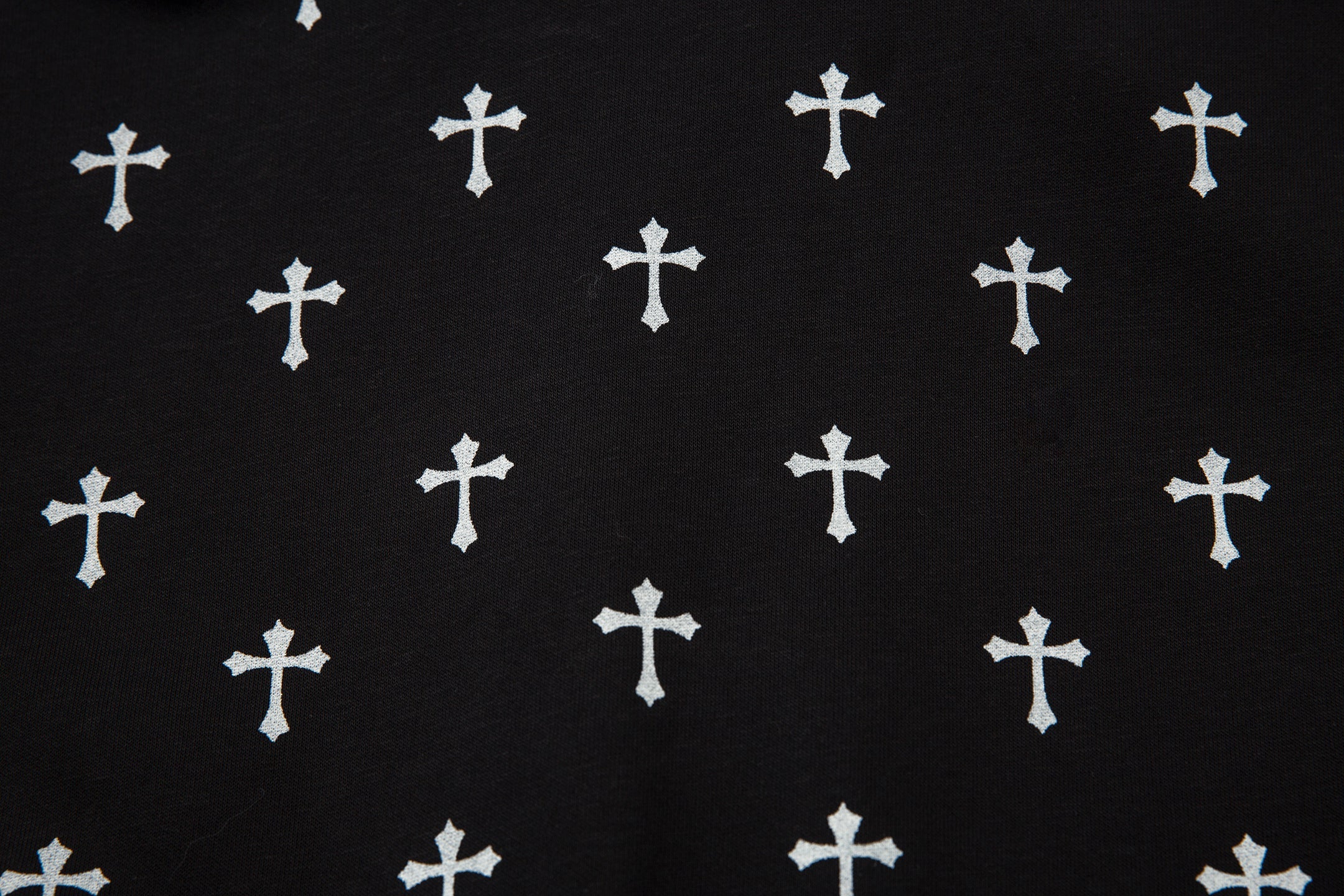 3-6-5.shop Cross Print Faux Fur Hooded Jacket