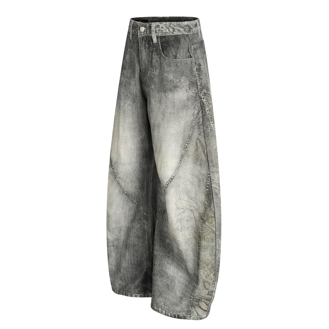 3-6-5.shop Washed Curved Denim Pants