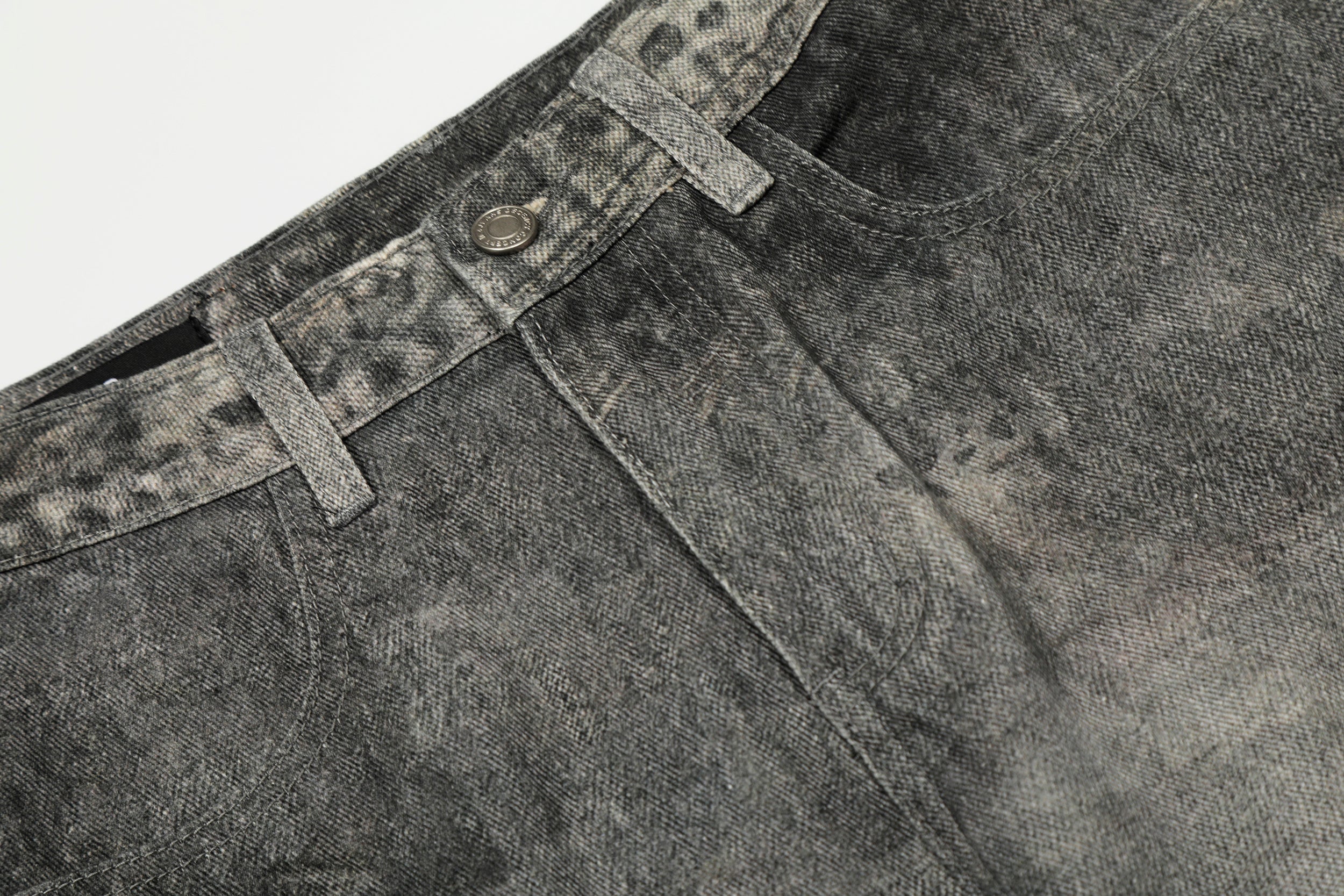 3-6-5.shop Washed Curved Denim Pants