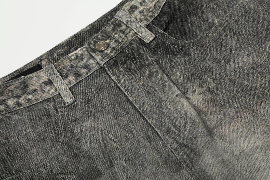 3-6-5.shop Washed Curved Denim Pants