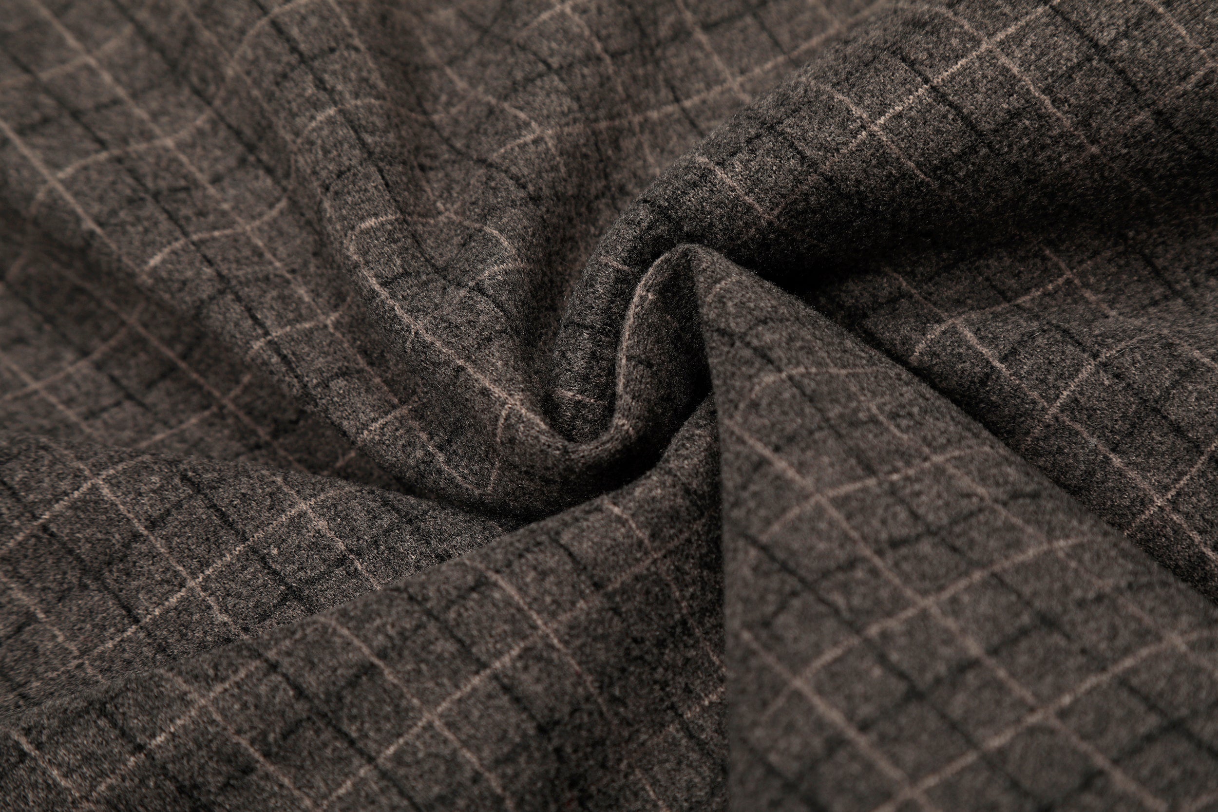 3-6-5.shop Check Pattern Faux Fur Collar Jacket