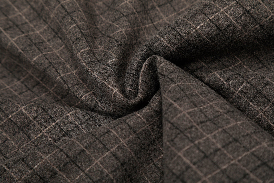 3-6-5.shop Check Pattern Faux Fur Collar Jacket