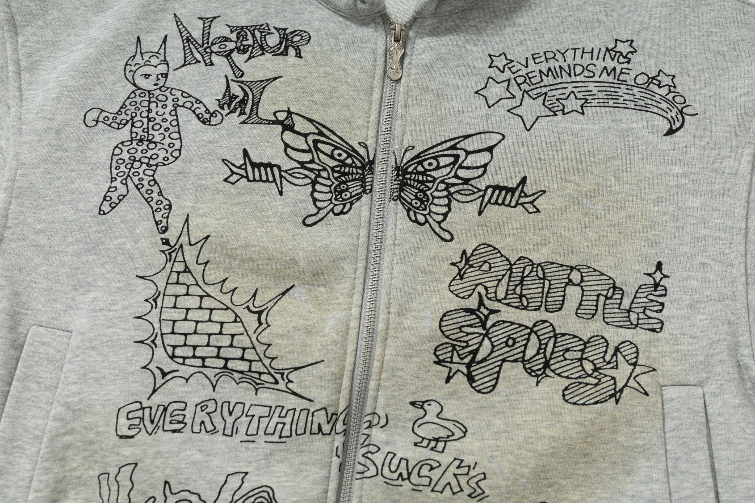 3-6-5.shop Doodle Graphic Zip Hoodie