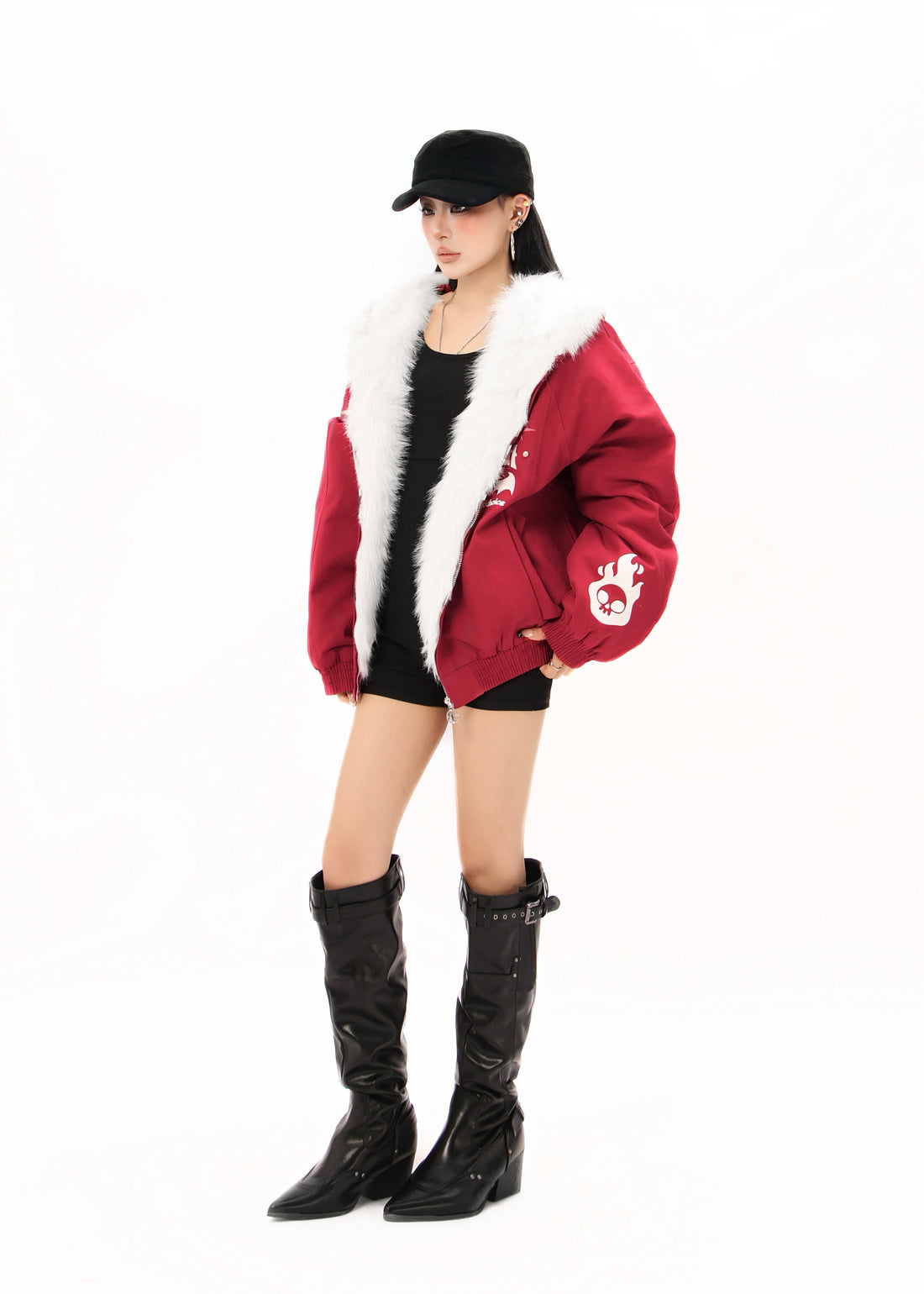 3-6-5.shop Faux Fur Collar Quilted Jacket