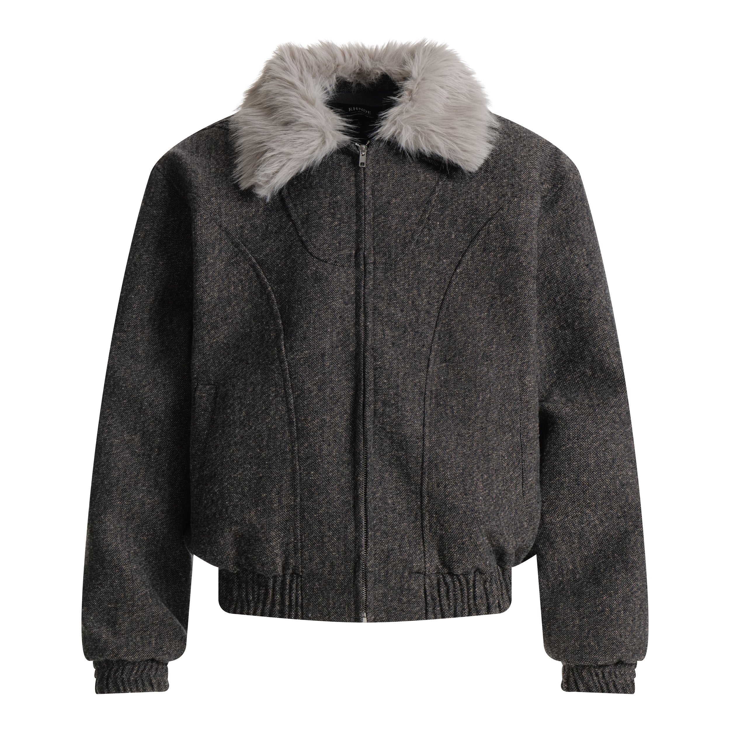 3-6-5.shop Faux-Fur Collar Wool-Blend Jacket