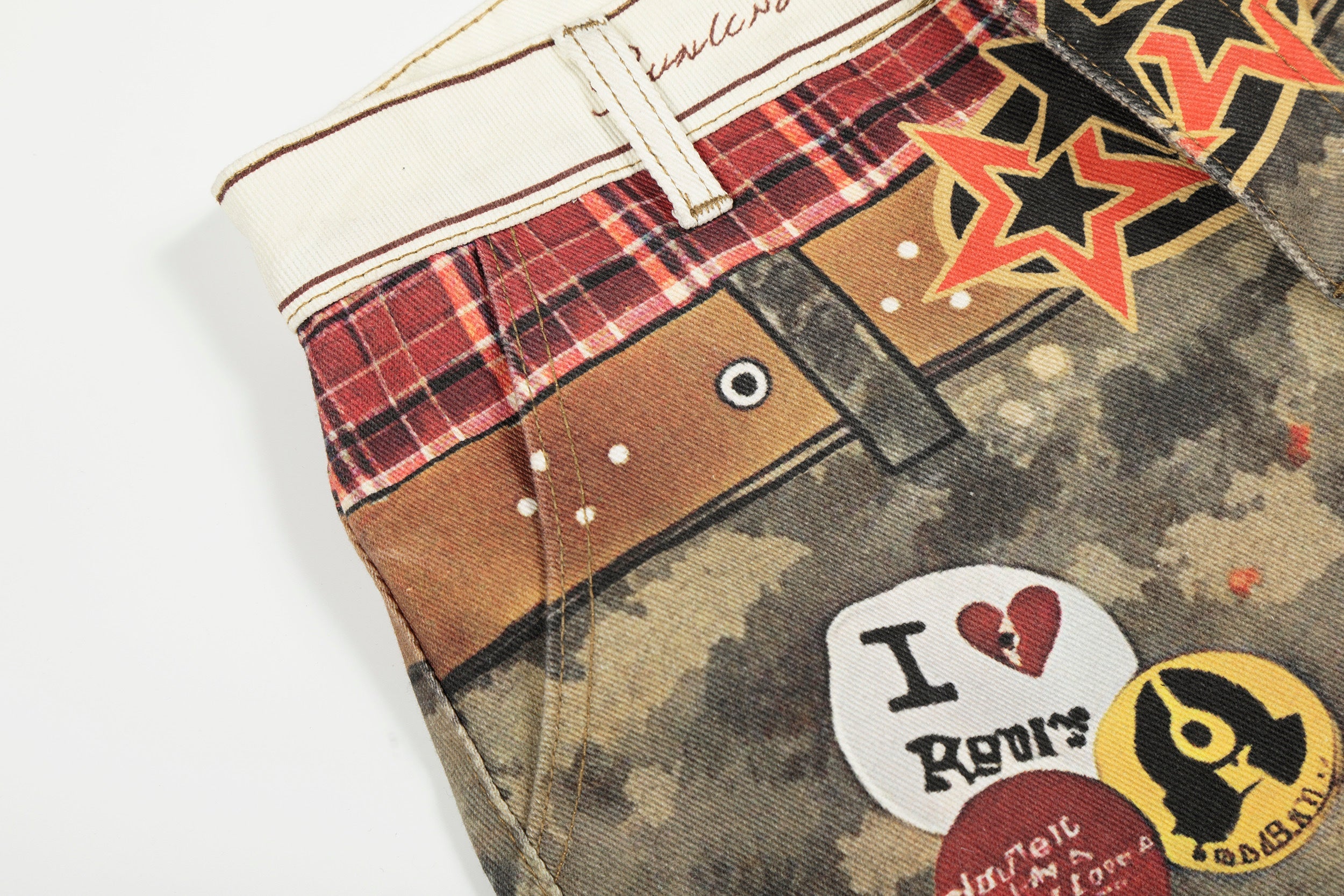 3-6-5.shop Camo Patchwork Wide-Leg Denim Pants