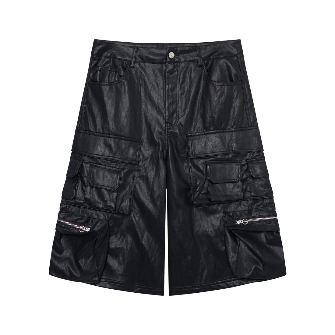 3-6-5.shop Leather Utility Cargo Shorts