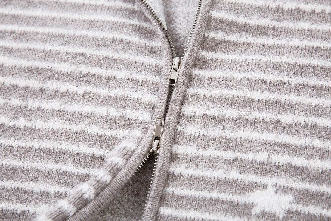 3-6-5.shop Star Knit Faux Fur Hoodie