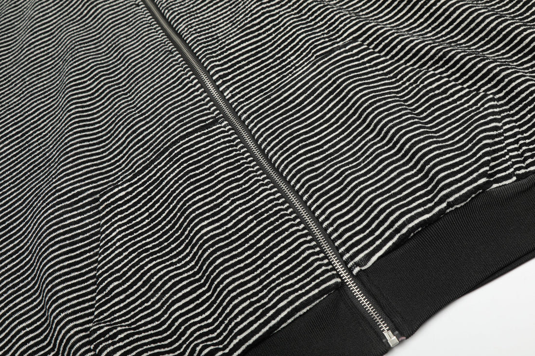 3-6-5.shop Striped Zip Hoodie