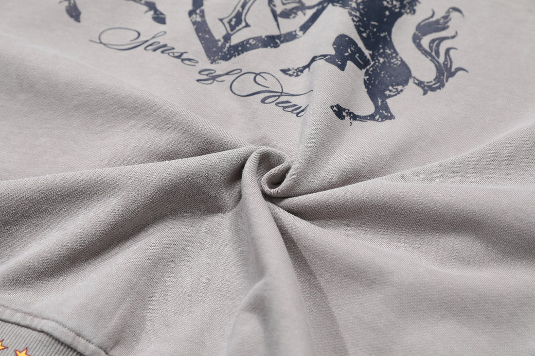 3-6-5.shop Vintage Crest Zip Hoodie