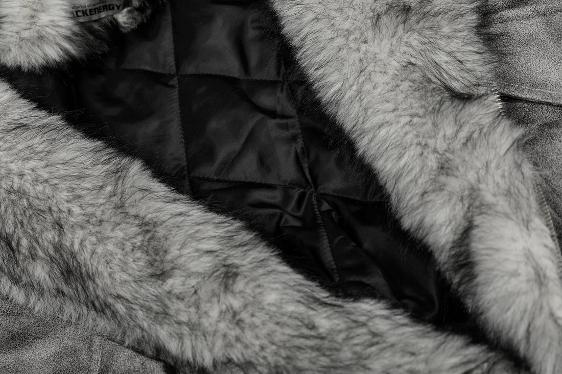 3-6-5.shop Washed Faux-Fur Hooded Jacket