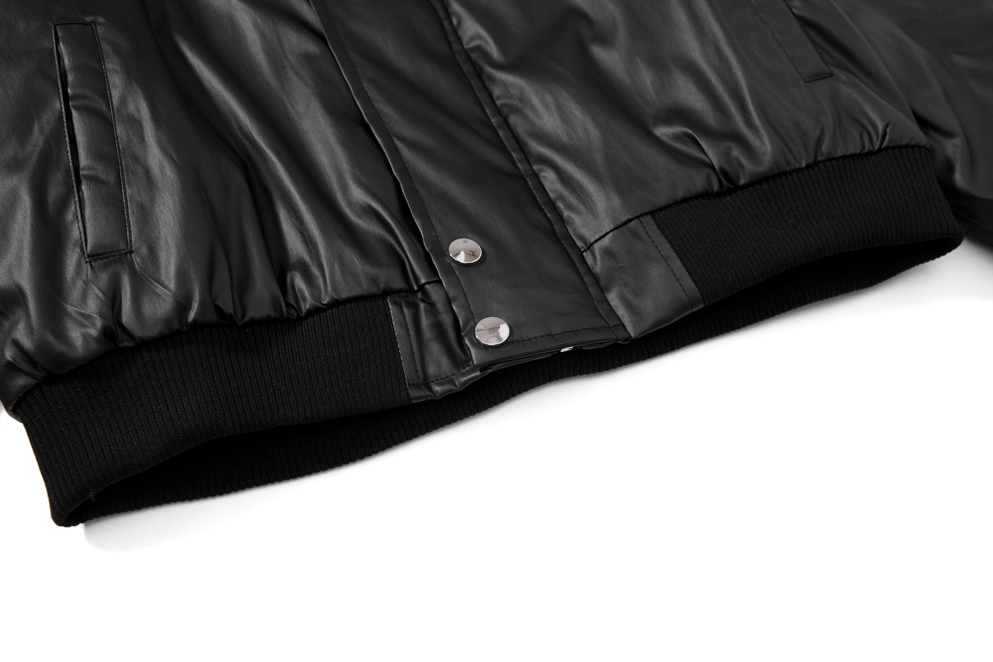 3-6-5.shop Dual-Zip PU Bomber Jacket