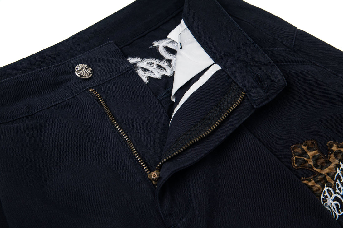 3-6-5.shop Cross Embroidered Cargo Pants