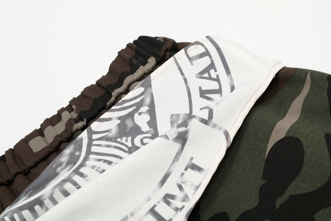 3-6-5.shop Camo Scarf-Wrap Wide Leg Pants
