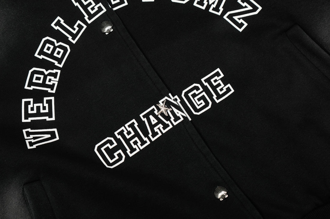3-6-5.shop “Change” Spray-Fade Varsity Hoodie Jacket
