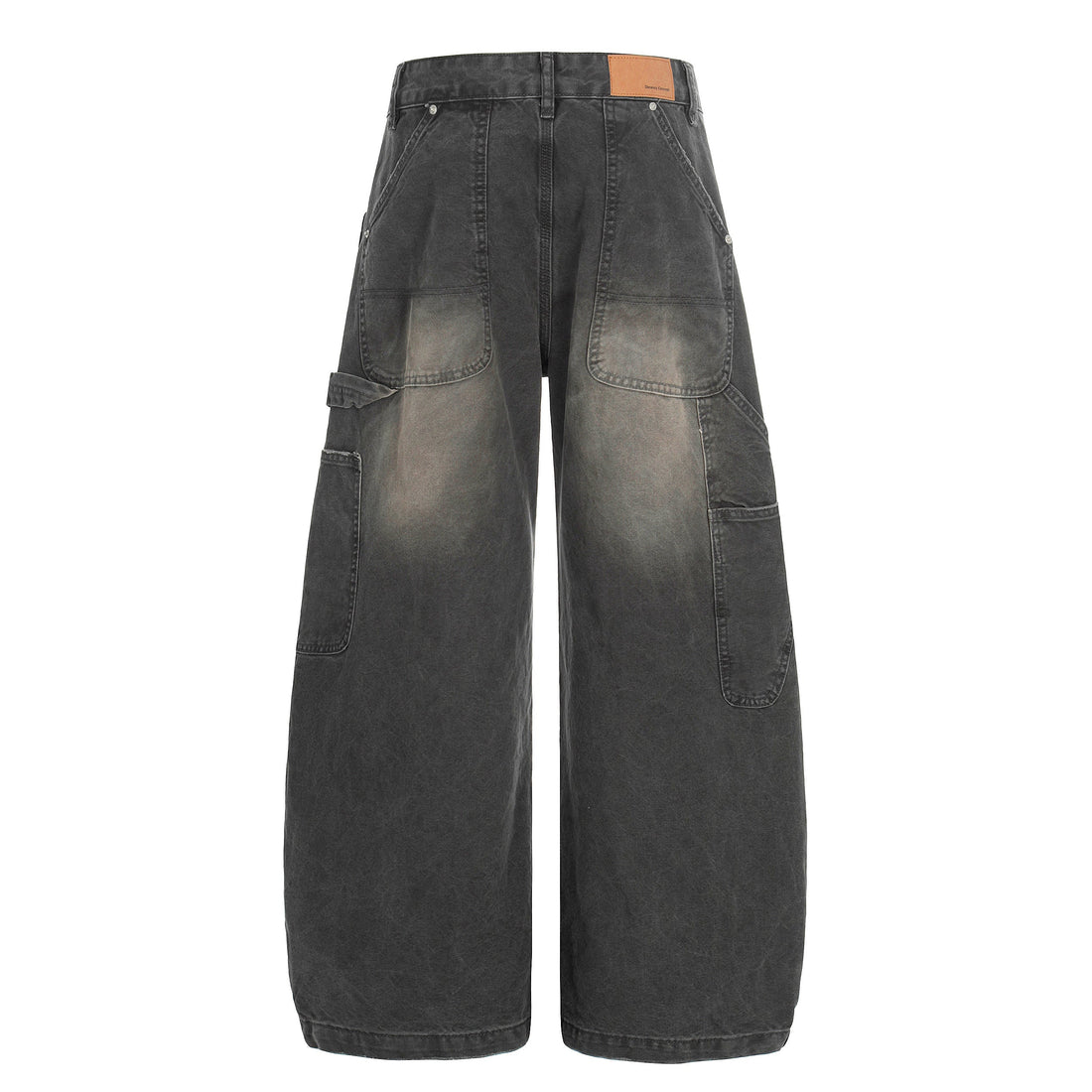 3-6-5.shop Washed Utility Wide-Leg Denim Pants