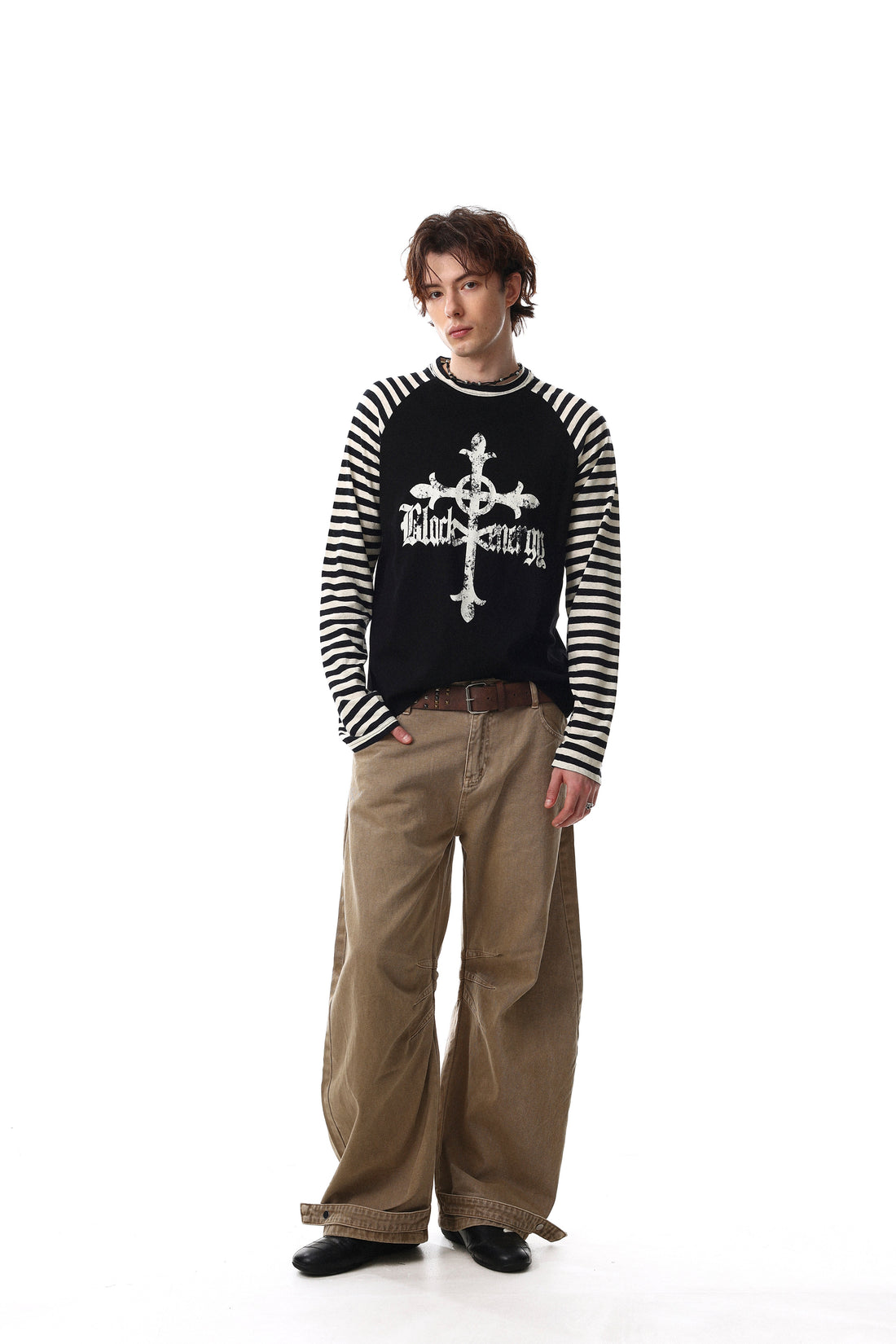3-6-5.shop Cross Graphic Raglan Long Sleeve Tee