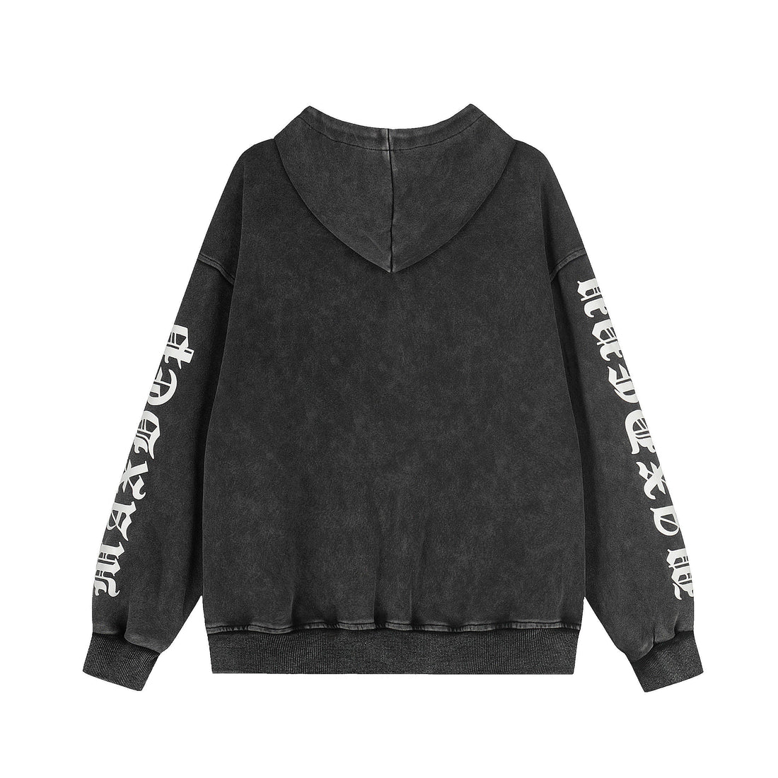 3-6-5.shop Distressed Graphic Zip Hoodie