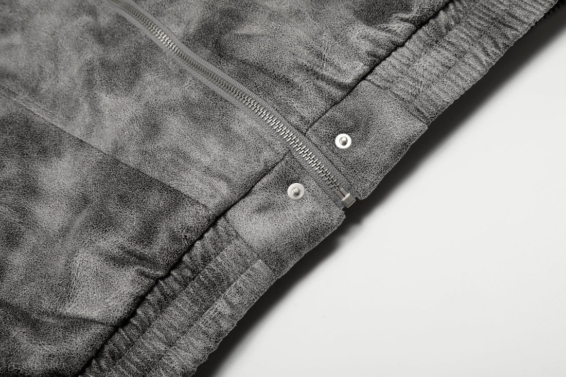 3-6-5.shop Washed Faux-Fur Hooded Jacket