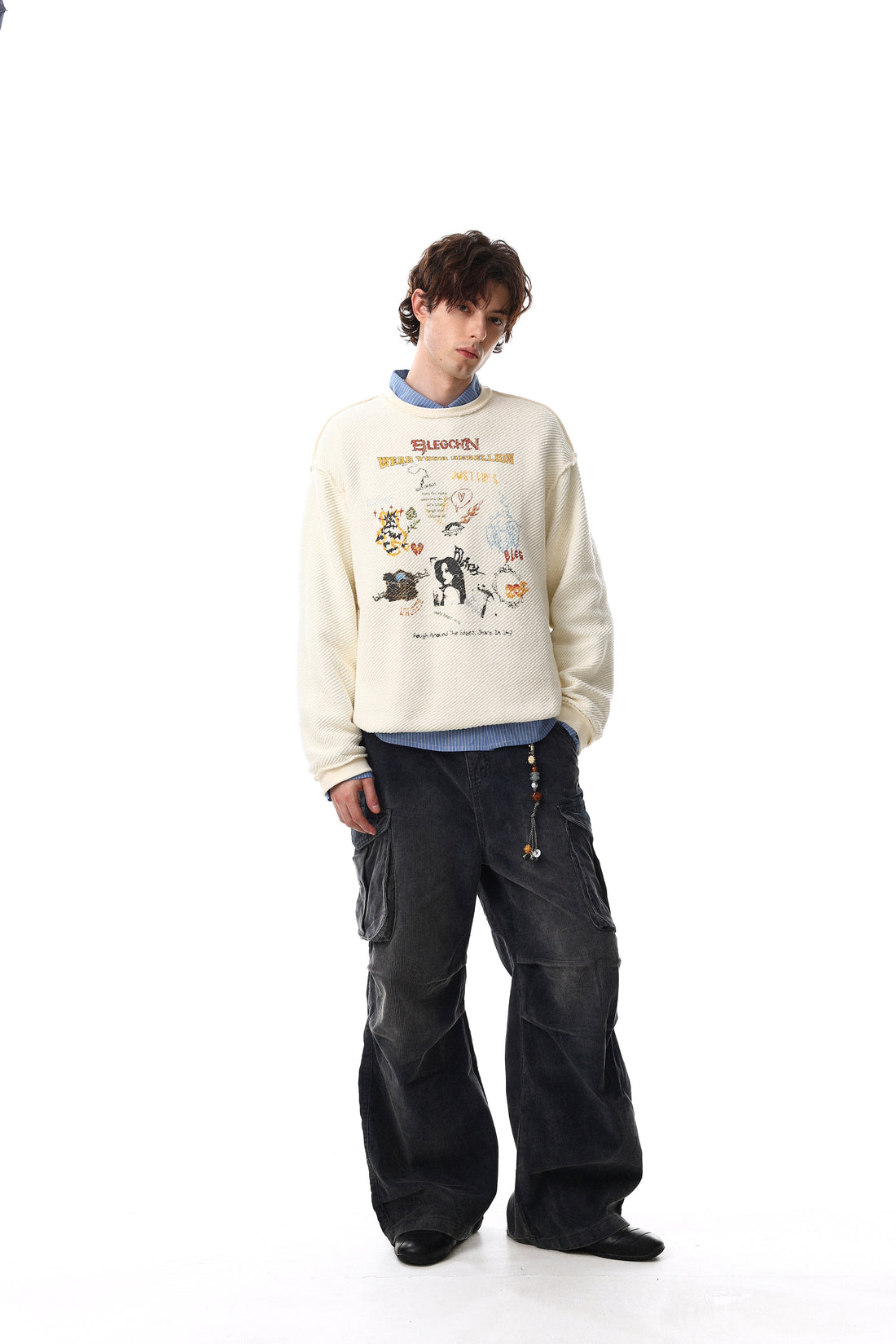 3-6-5.shop Graphic Textured Sweatshirt