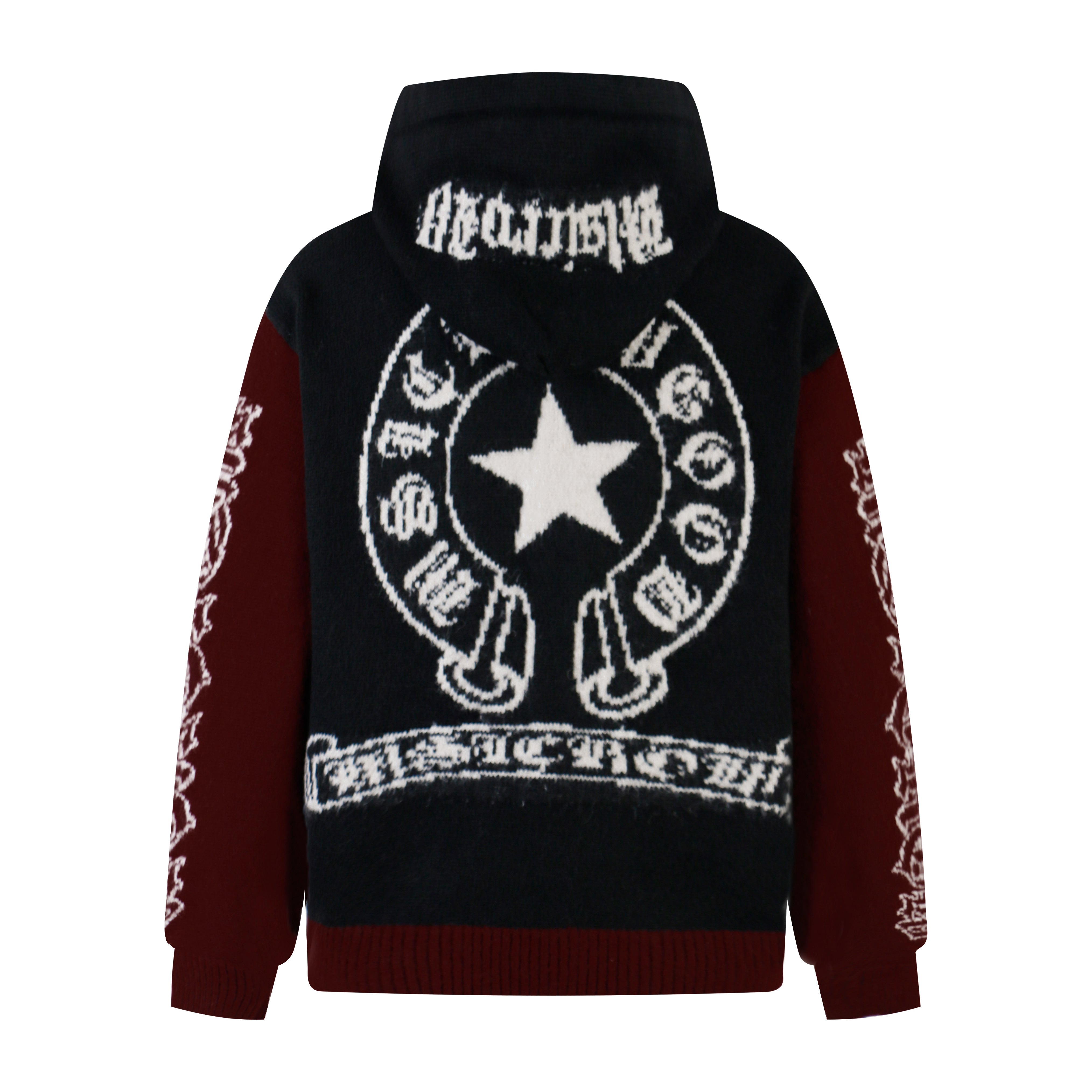3-6-5.shop Vintage Star Knit Zip Hoodie